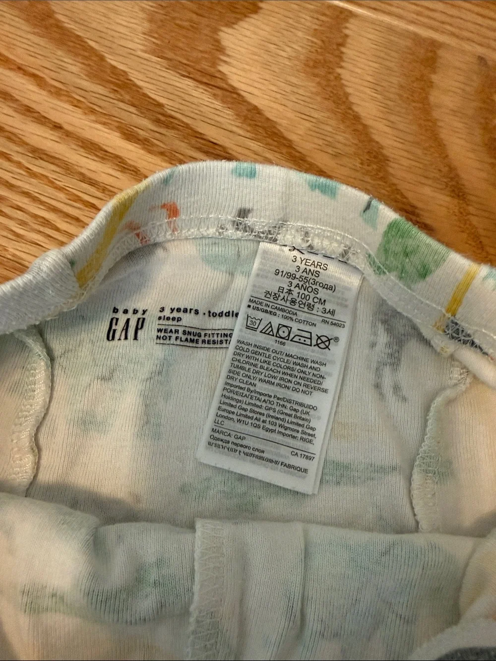 GAP Kids Yellow & White Striped Crab Short Sleeve Pajama Top